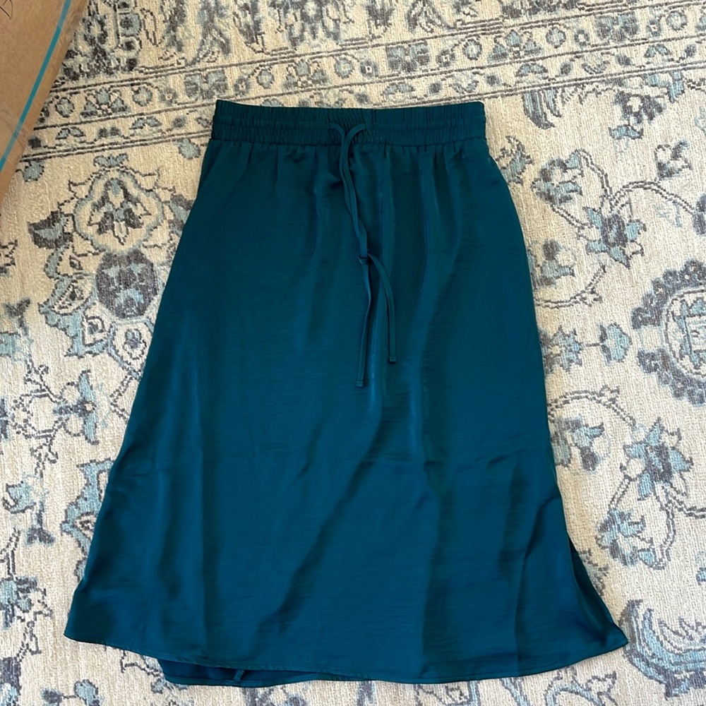 Turquoise midi slip skirt